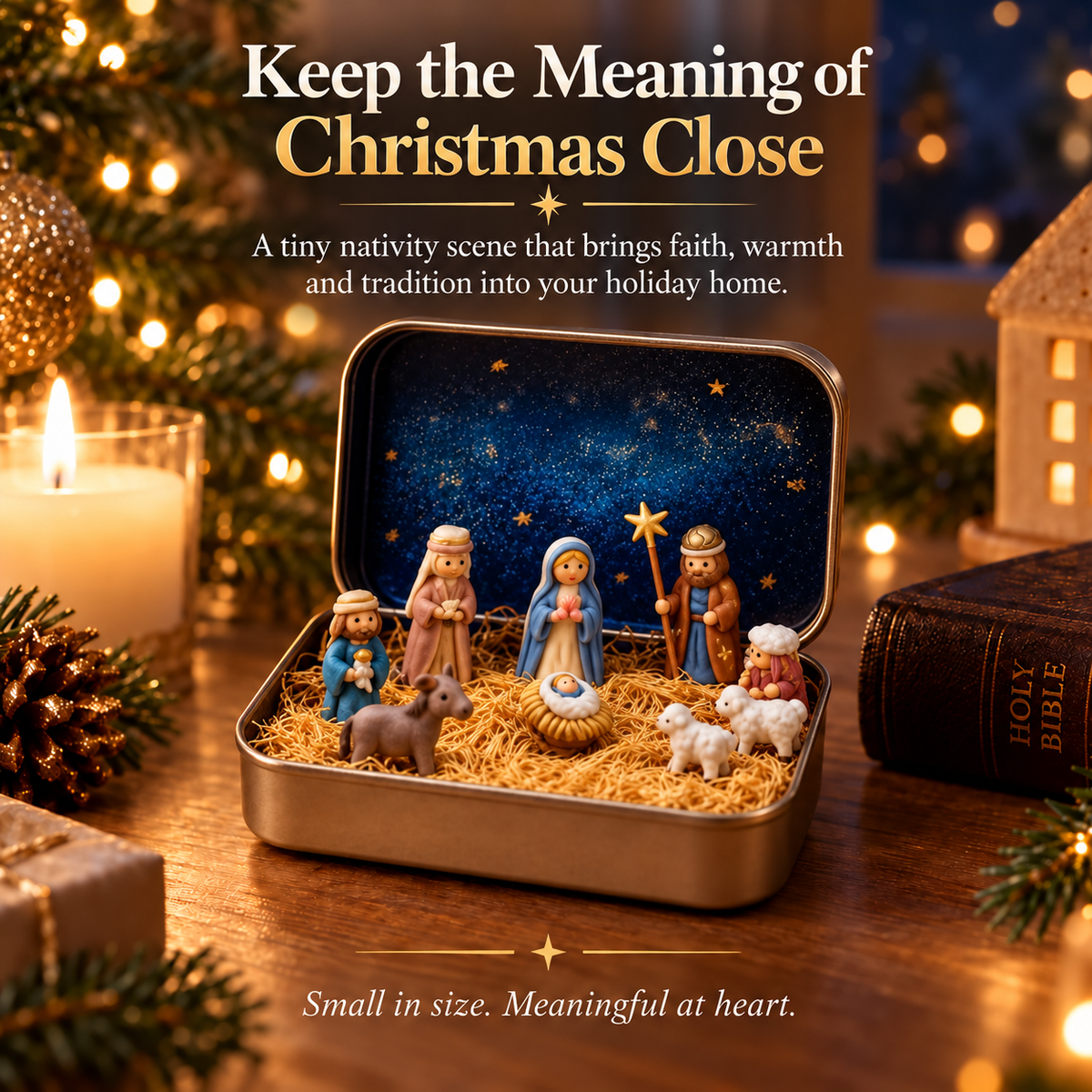 The Christmas Story Nativity Tin